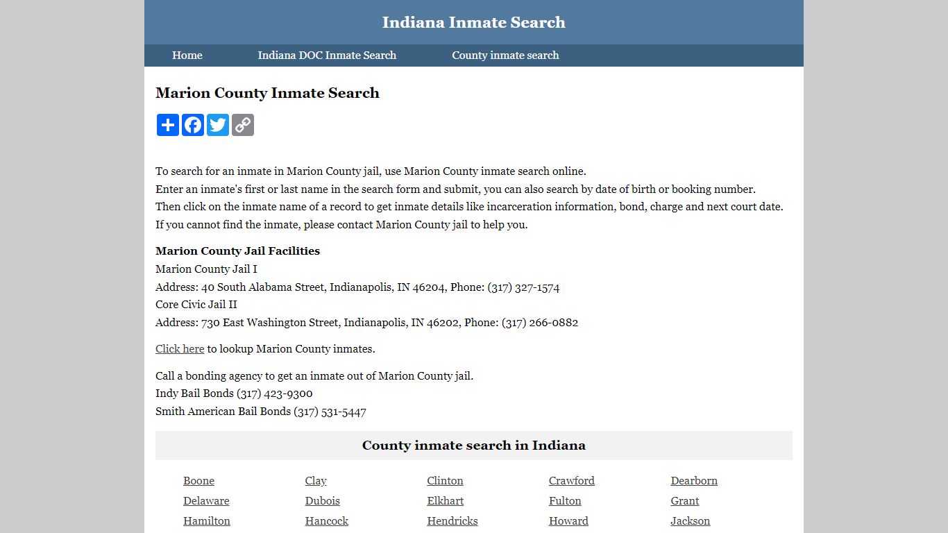 Marion County Inmate Search